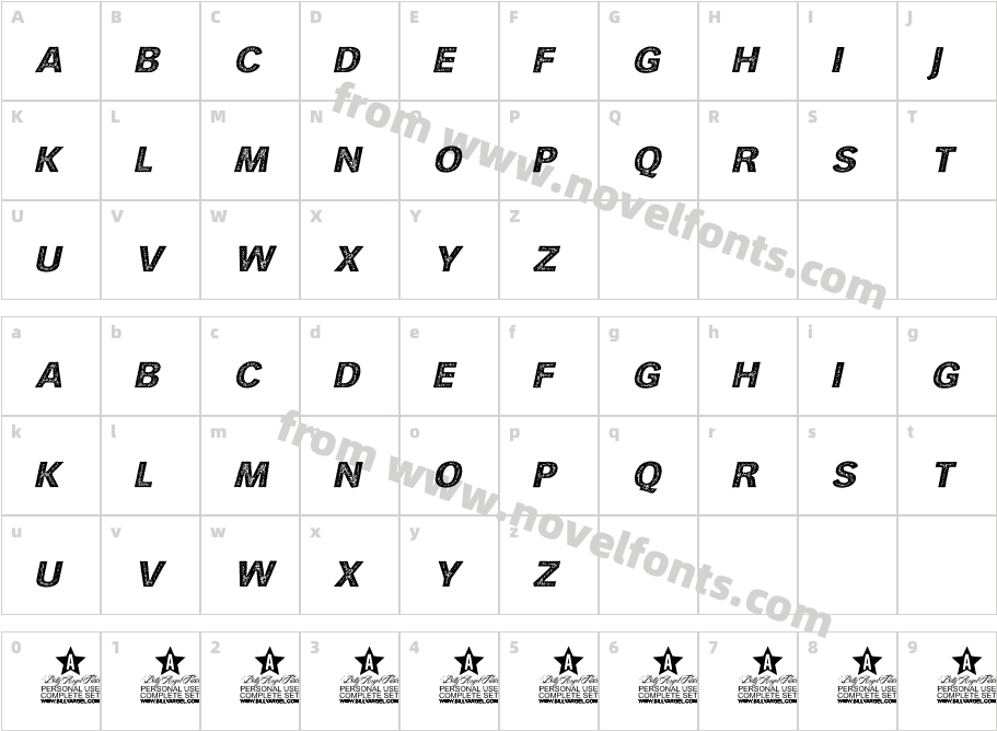 HURLANT ITALIC PERSONAL USE RegularCharacter Map