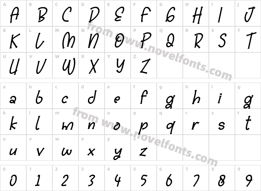 Halloween Party ItalicCharacter Map