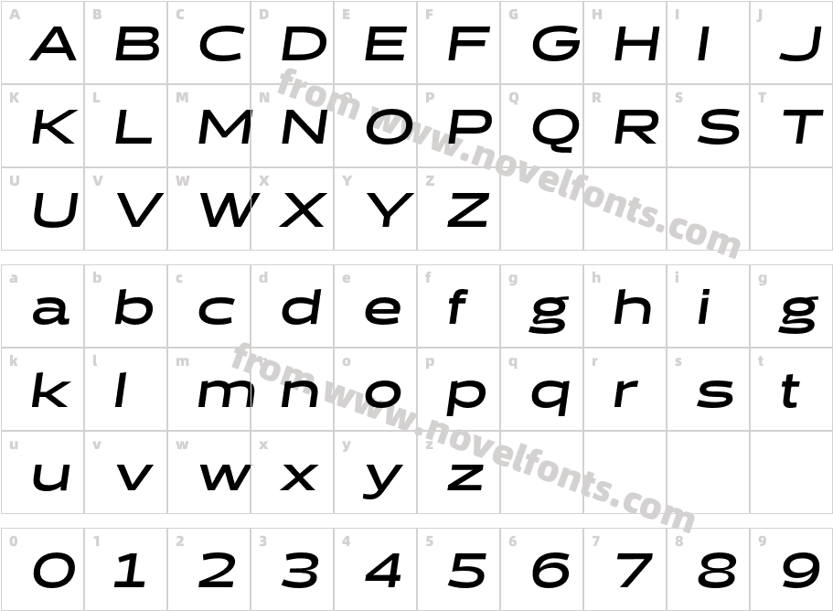 Halogen Bold ObliqueCharacter Map