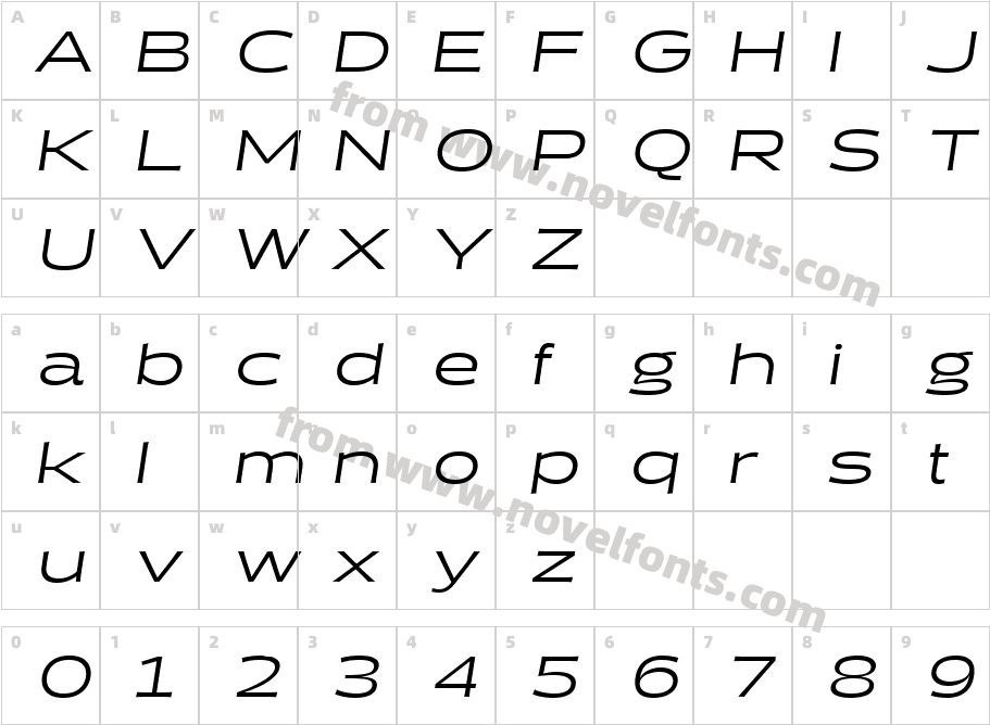 Halogen Flare Regular ObliqueCharacter Map
