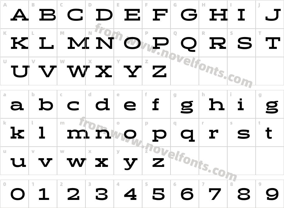 Halogen Slab BoldCharacter Map
