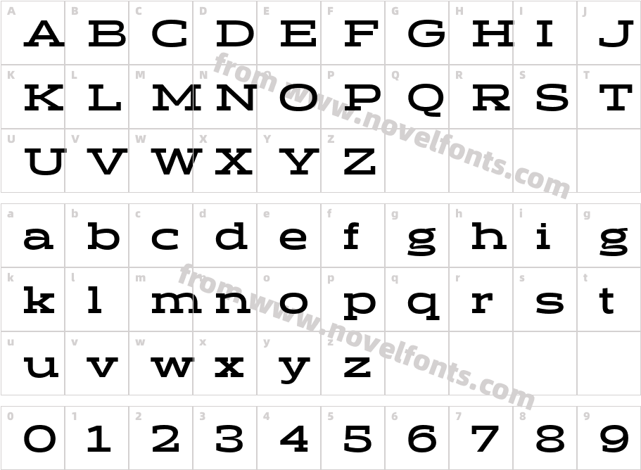 Halogen Slab BoldCharacter Map