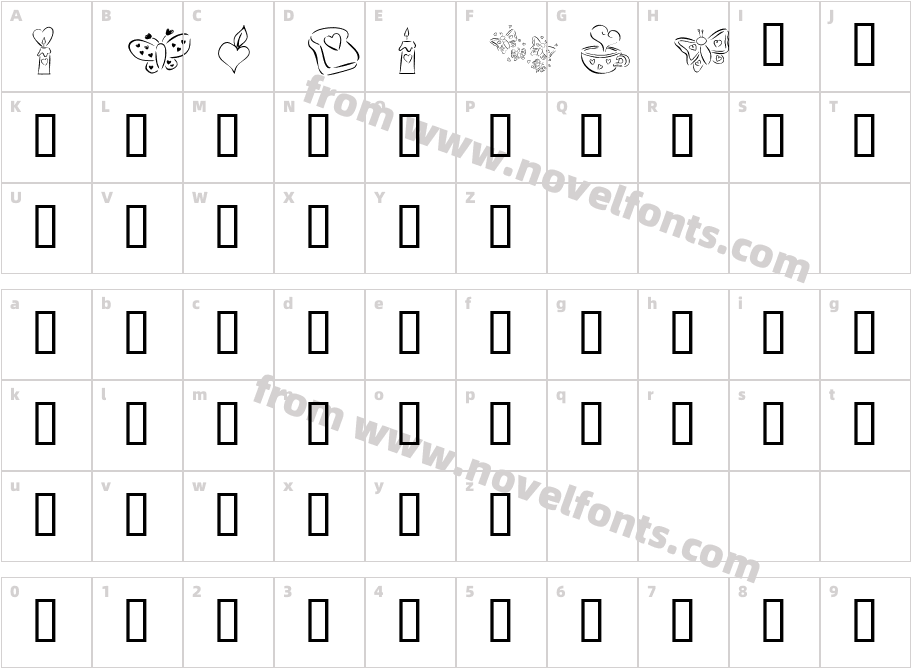 KR Cuori Divertenti 3Character Map