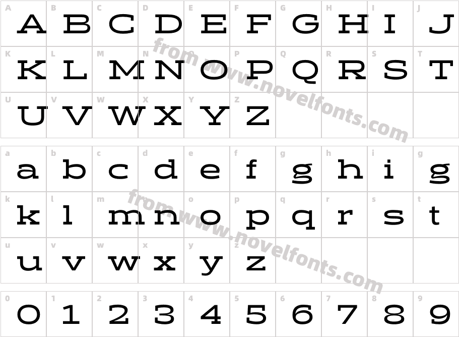 Halogen Slab MediumCharacter Map
