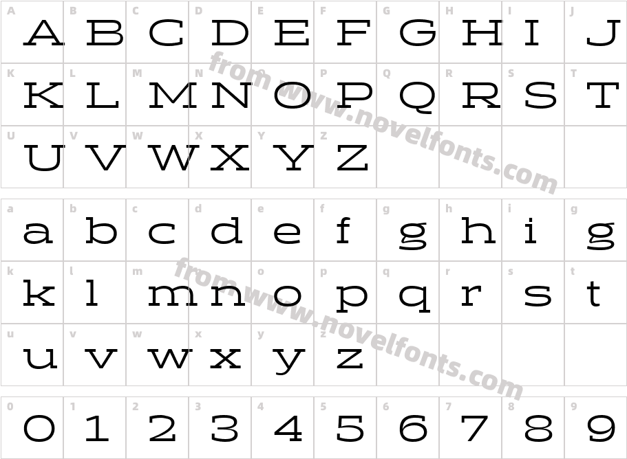Halogen Slab RegularCharacter Map