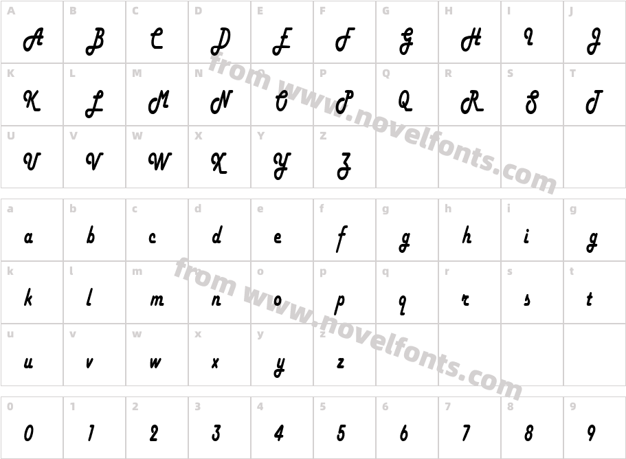 Hamburger Condensed RegularSWFTECharacter Map