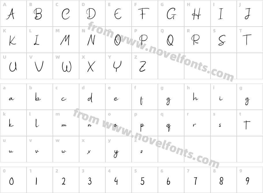 Hand Scratches RegularCharacter Map