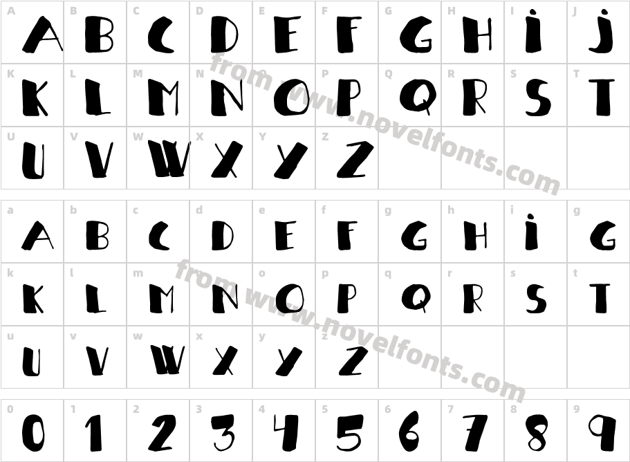 Handdingtwo RegularCharacter Map