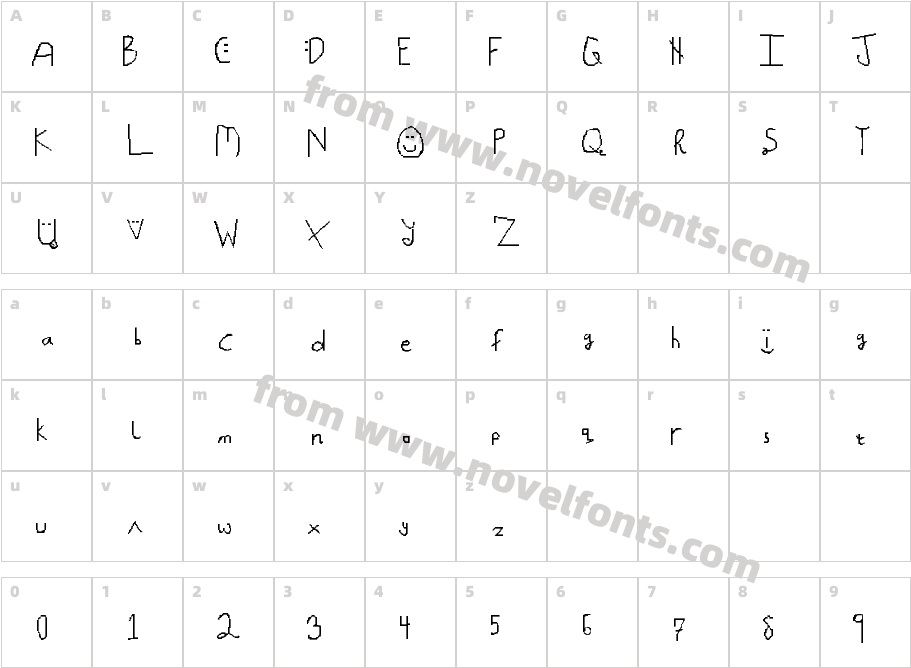 Handwryter RegularCharacter Map