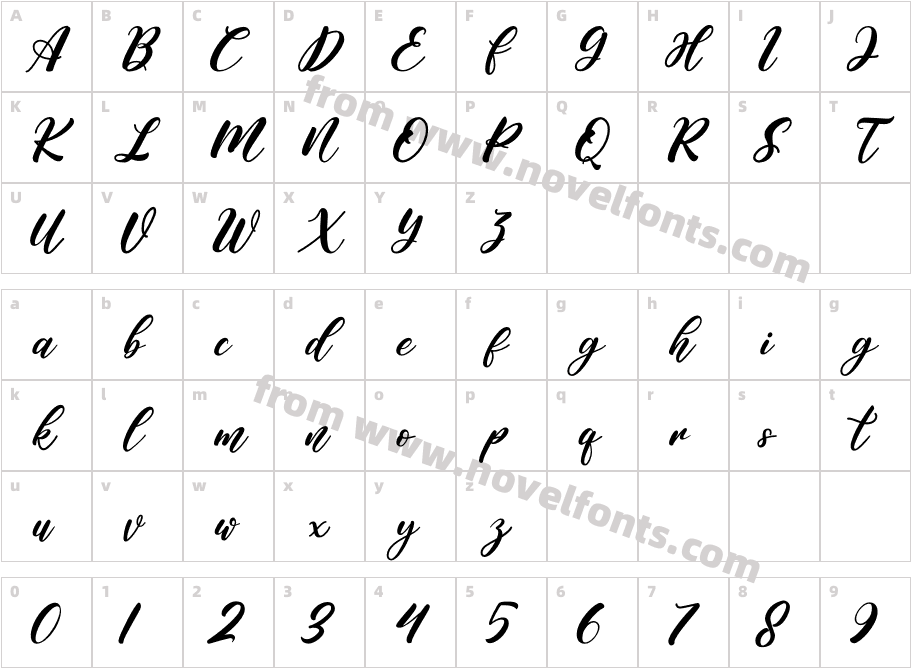 Hanyka Rathery RegularCharacter Map