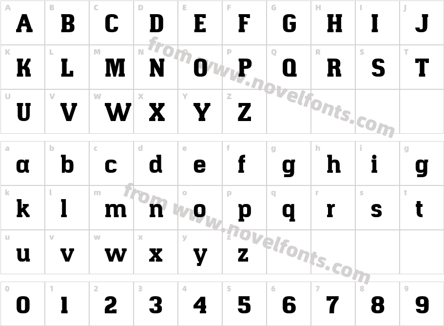 Hapna b Serif Regular 3Character Map