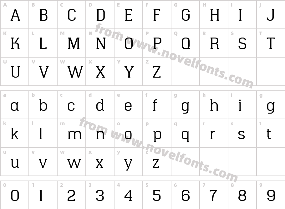 Hapna b Serif Regular 4Character Map
