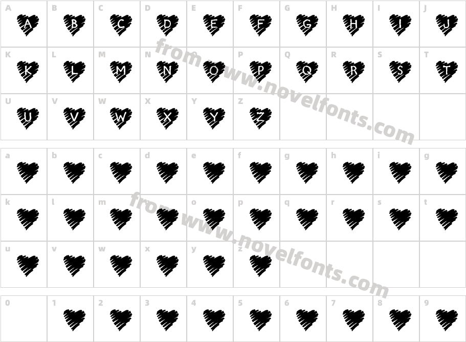 KR Scribble HeartCharacter Map