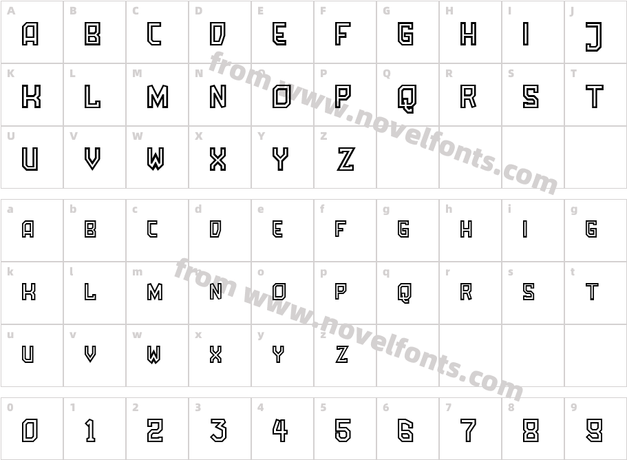 Amboss CondensedHeavy OutlineCharacter Map