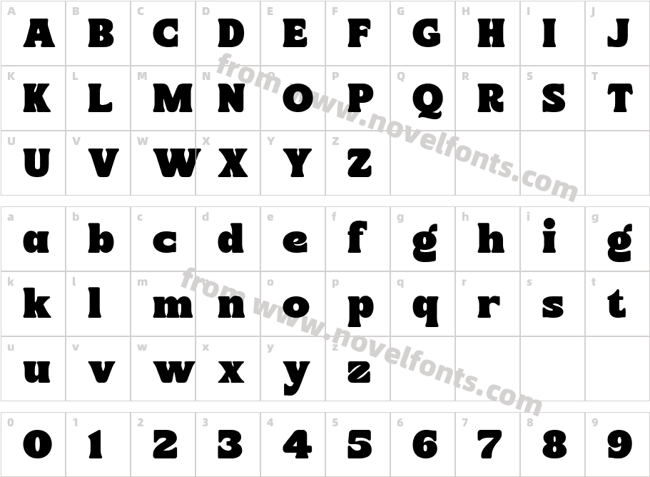 Harond RegularCharacter Map