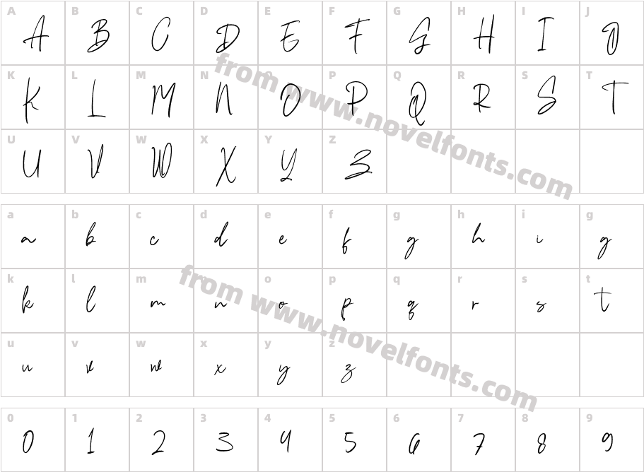 Hastipen Signature RegularCharacter Map