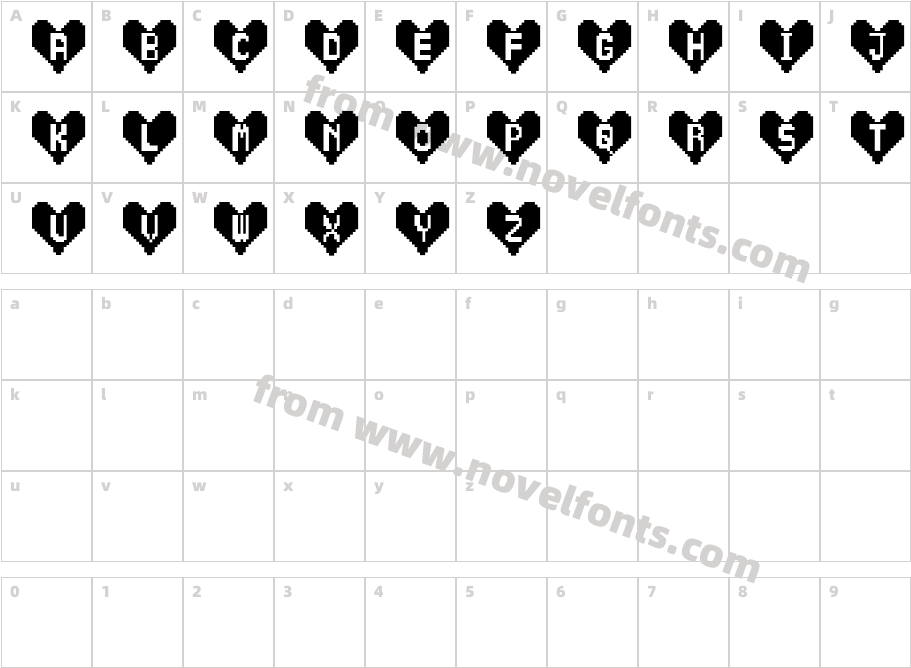 Heart BitFMCharacter Map