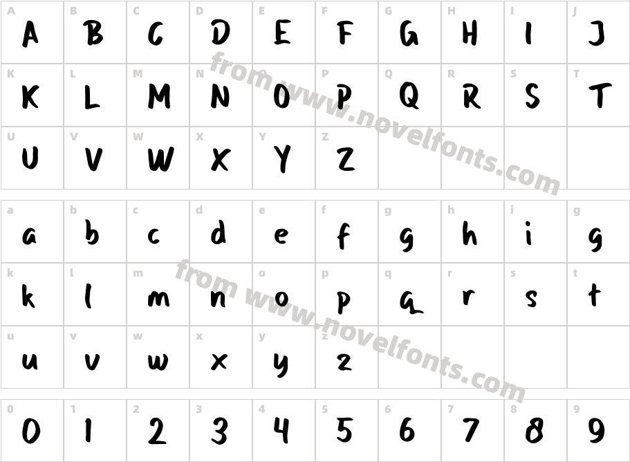 Heihinara BoldCharacter Map