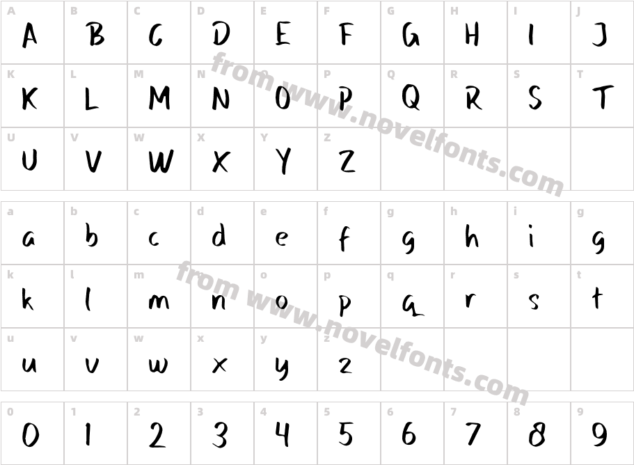 Heihinara RegulerCharacter Map