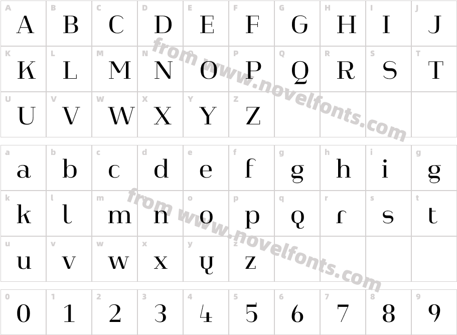 Heimat Didone 20 RegularCharacter Map
