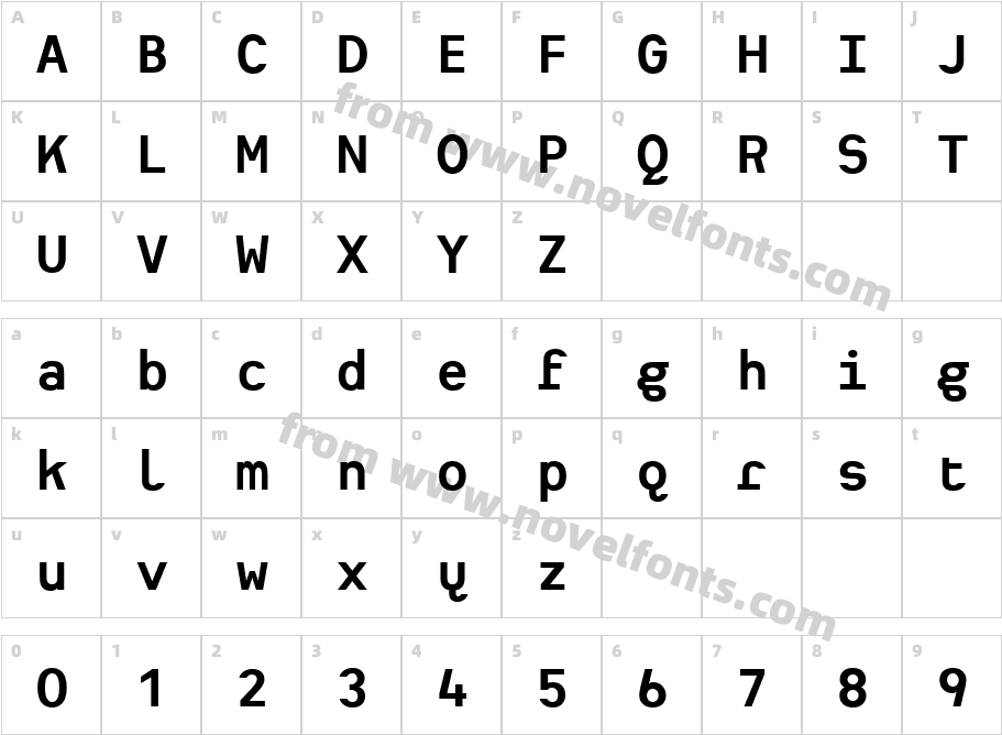 Heimat Mono BoldCharacter Map