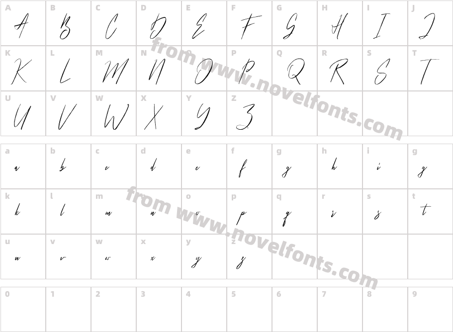 Hellicopters Brush ScriptCharacter Map