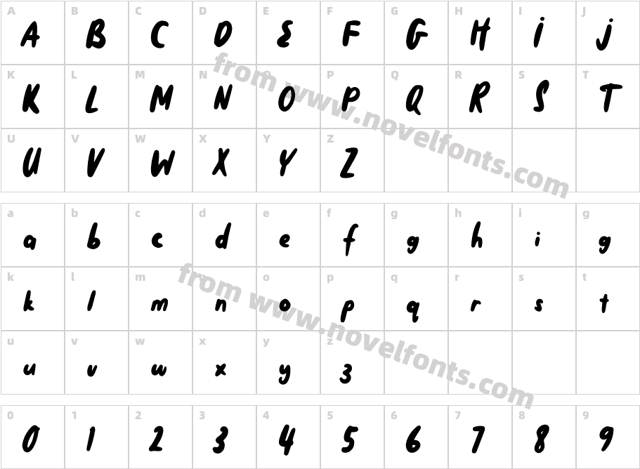 Hello Woof BoldCharacter Map