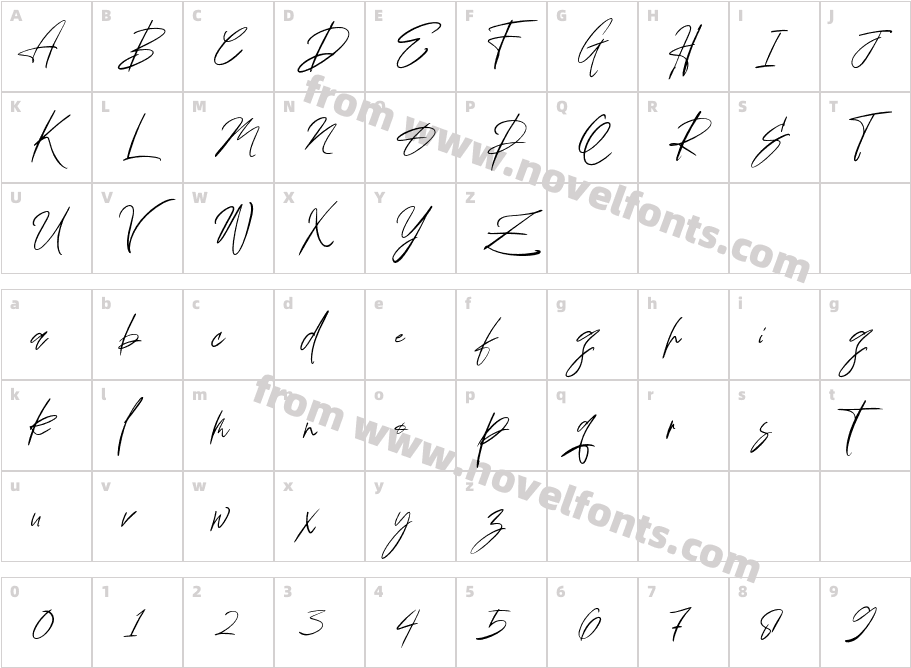 Hermandes Signature RegularCharacter Map