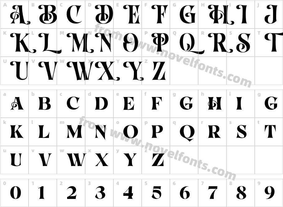 Hestrial Demo Font RegularCharacter Map