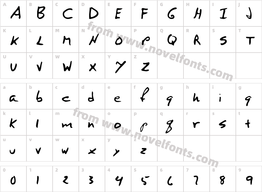 Hinto RegularCharacter Map