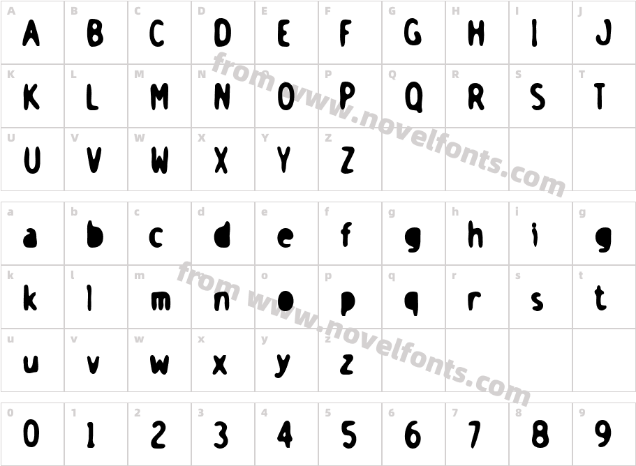 Holstein BoldCharacter Map