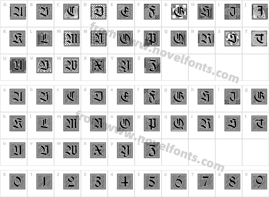 Holzschnitt InitialenCharacter Map