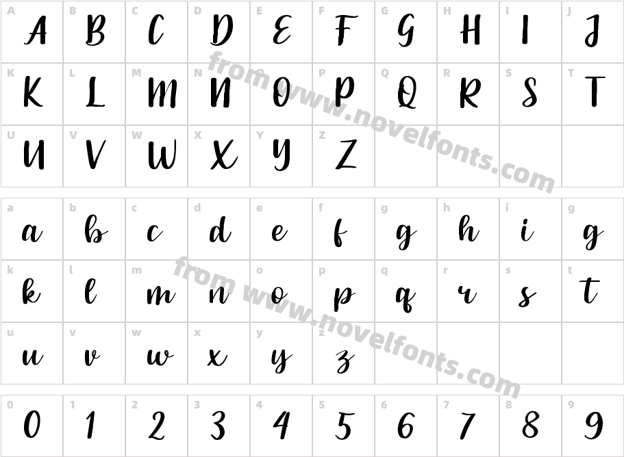 Home School RegularCharacter Map