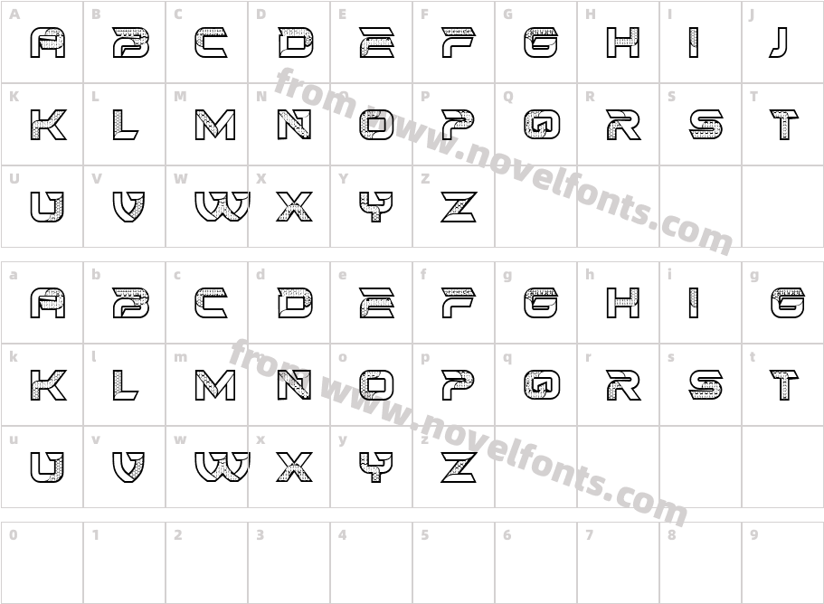 Hornets RegularCharacter Map