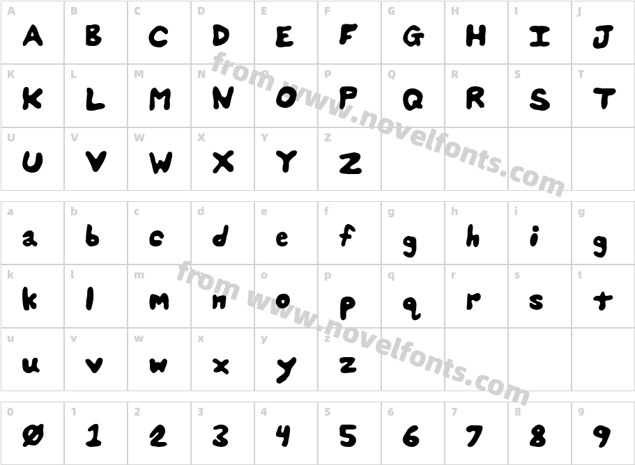 Hube0001Character Map