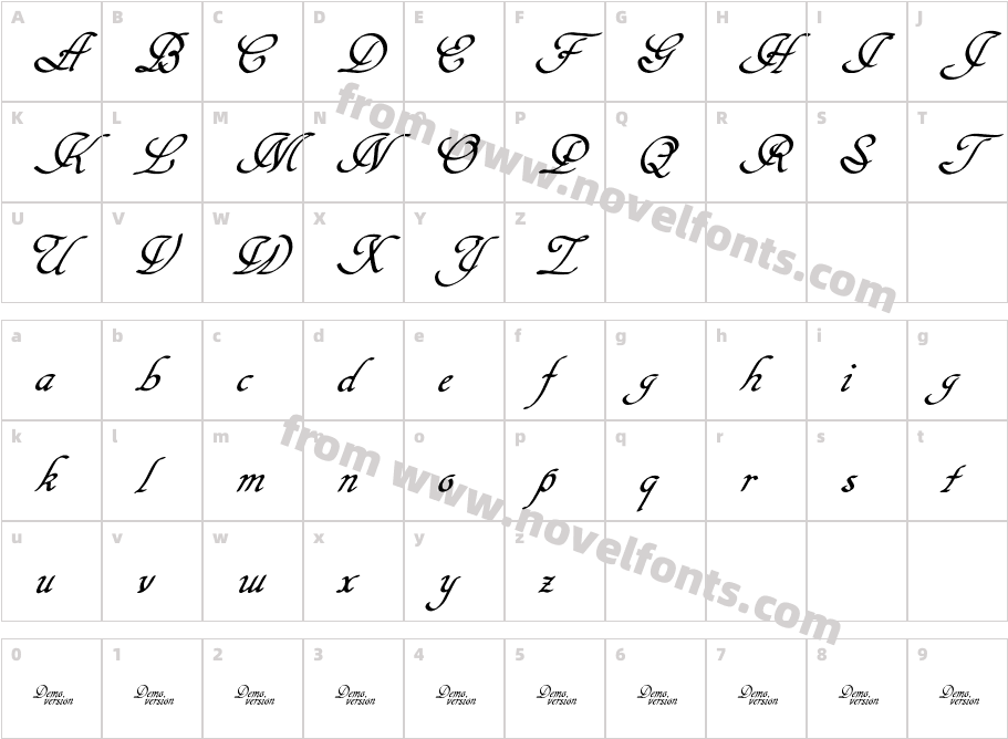Hypertiroid demo version ItalicCharacter Map
