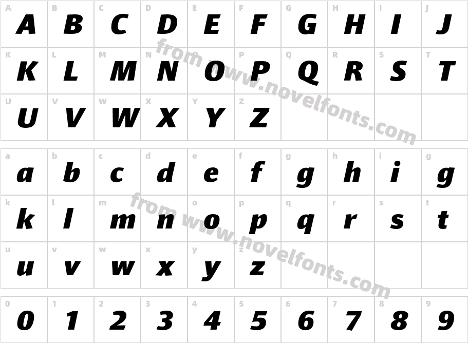 Impara Extra Bold ItalicCharacter Map