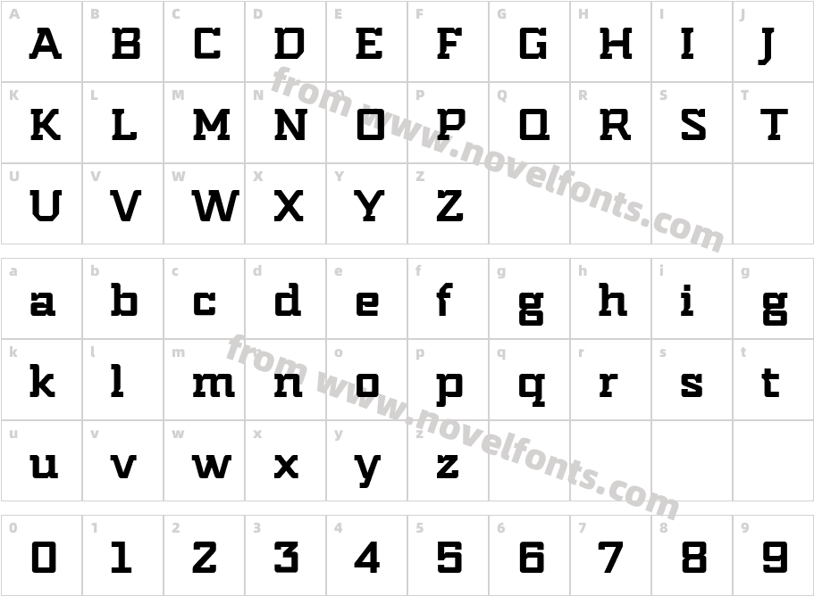 Indento Regular 3Character Map