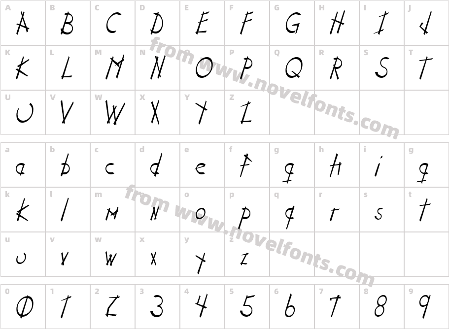 JI HawingCharacter Map