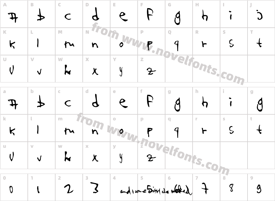 123 and...Character Map