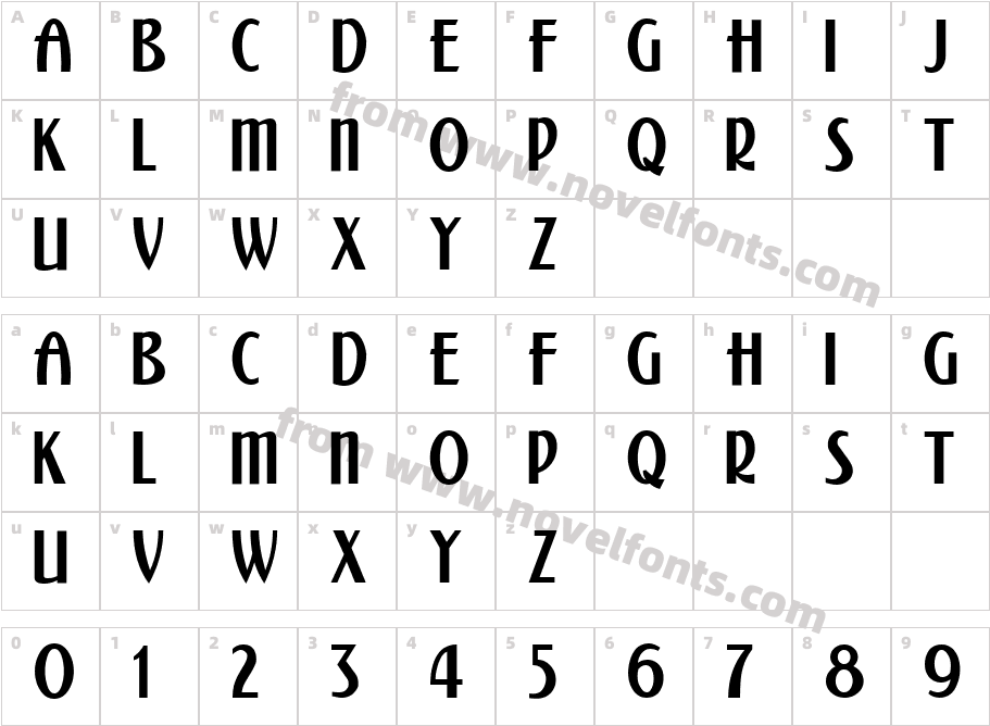 Kalenderblatt GroteskCharacter Map