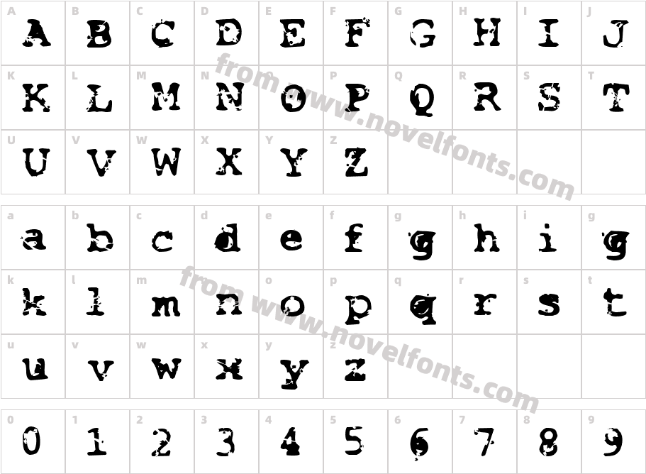 JI IoliteCharacter Map
