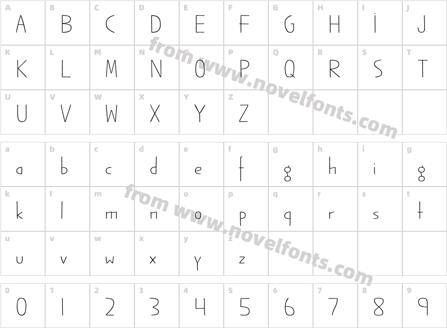 Jabana Alt Extended Thin RegularCharacter Map
