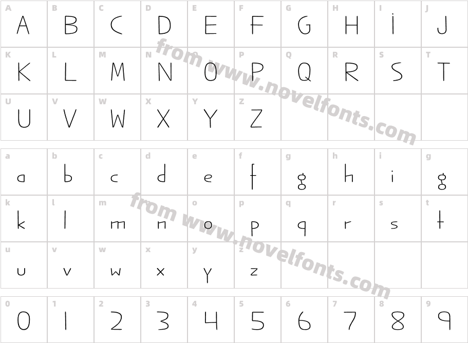 Jabana Alt Extra Extended Light RegularCharacter Map
