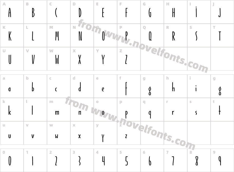 Jabana Alt Regular RegularCharacter Map