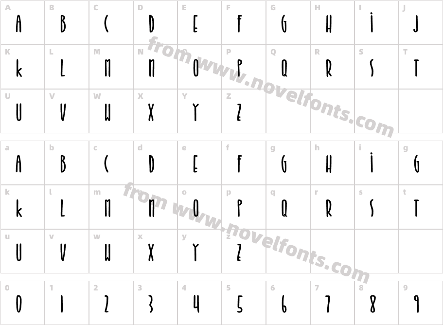 Jabana BoldCharacter Map