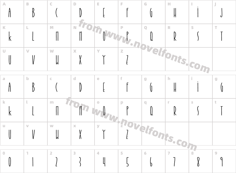 Jabana LightCharacter Map