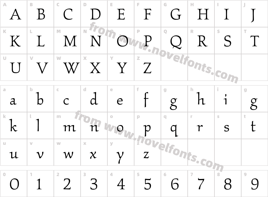 Kallos ITC Std BookCharacter Map