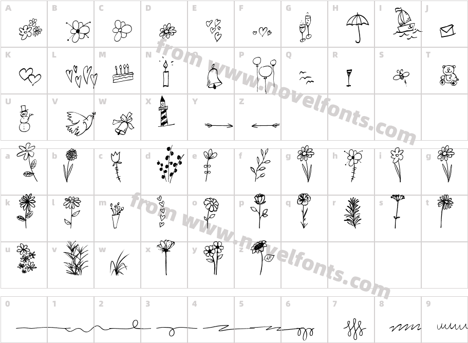 Jasminum ExtraCharacter Map