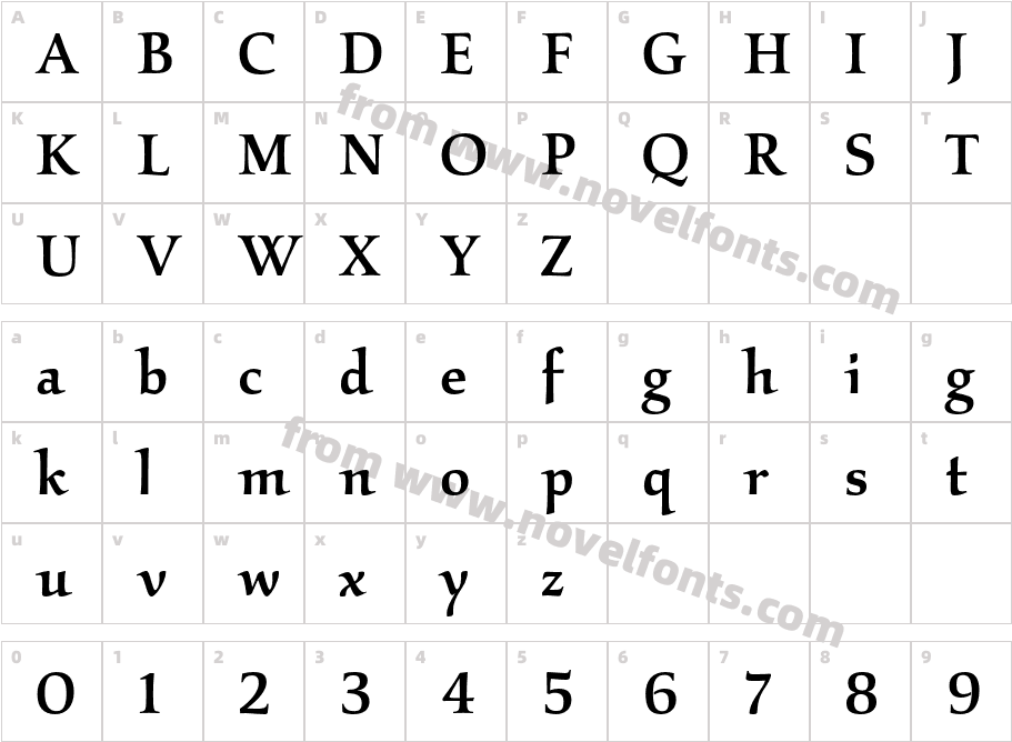 KallosITC-MediumCharacter Map